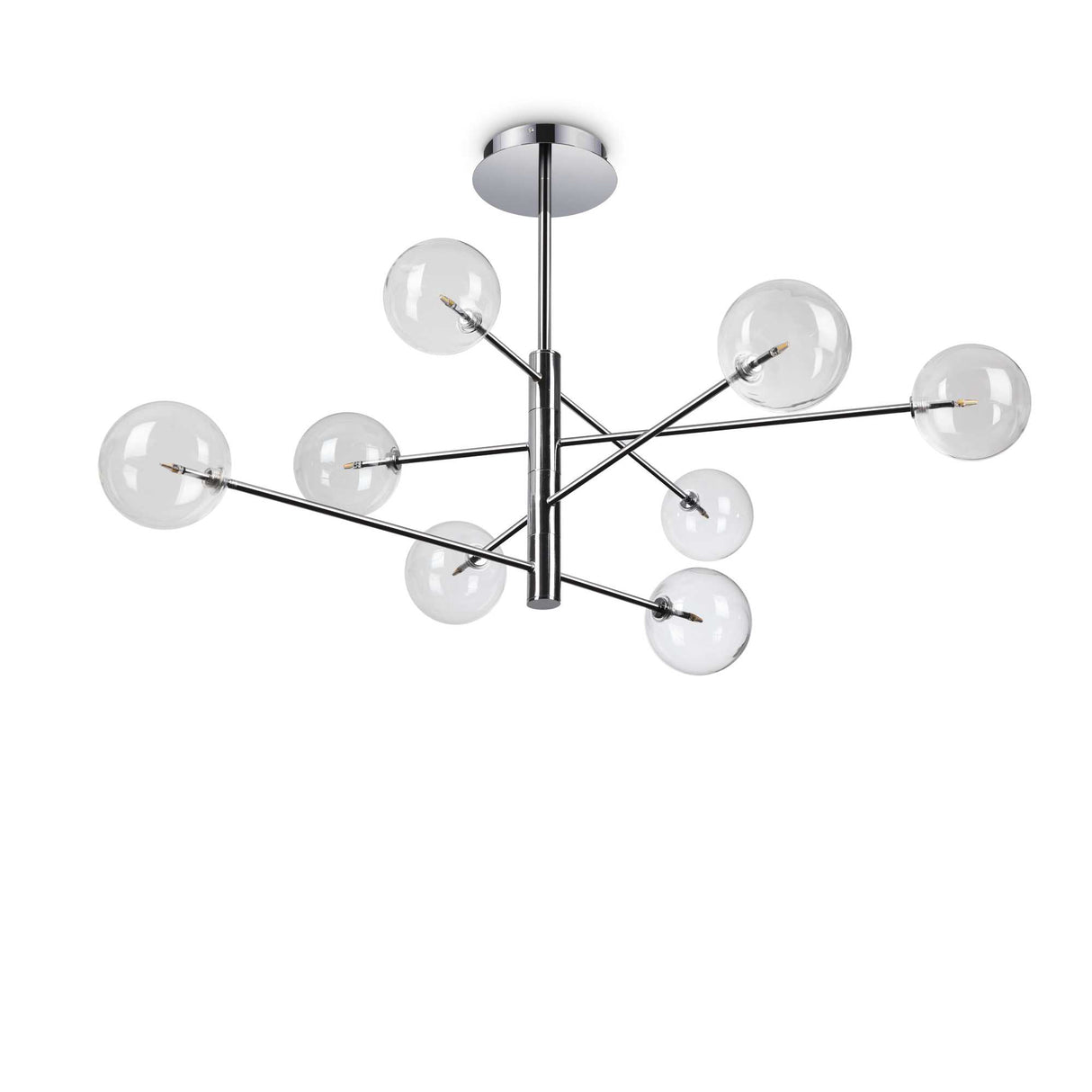 EQUINOXE Chrome Pendant Light with 8 Illuminating Spheres