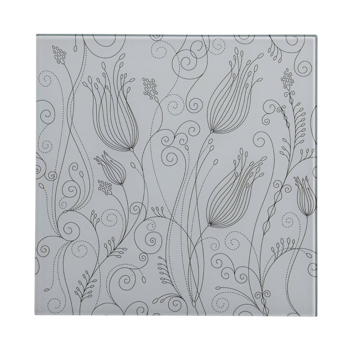 Tulip White Frame Glass Print
