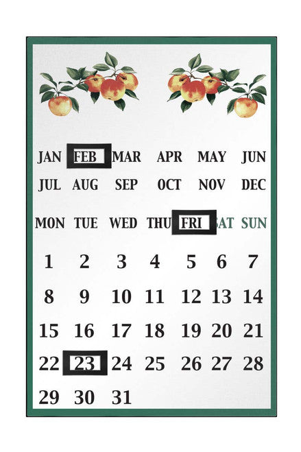Orchard Fruits Apple Magnetic Calendar