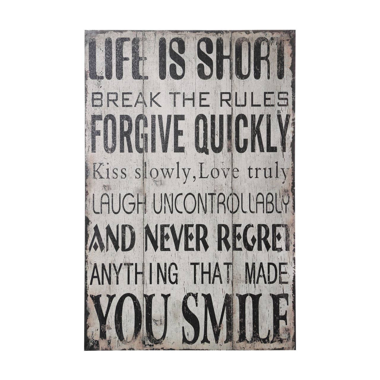 Life Is Short Break The Rules Wall Plaque