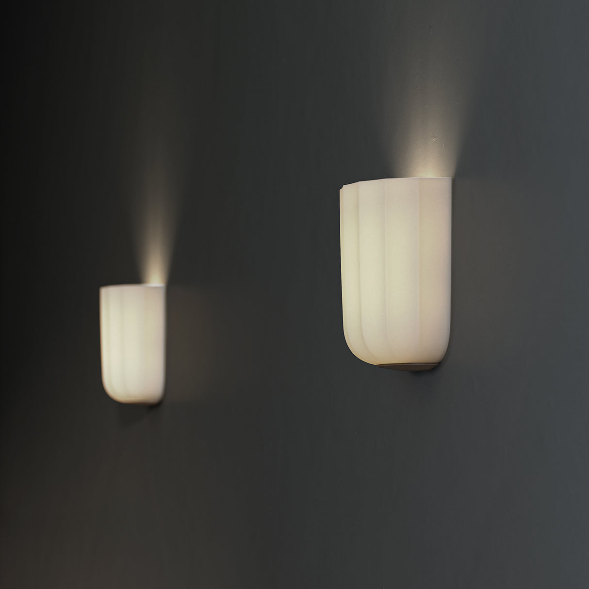 Bronze and White Glass Veo Wall Lamp