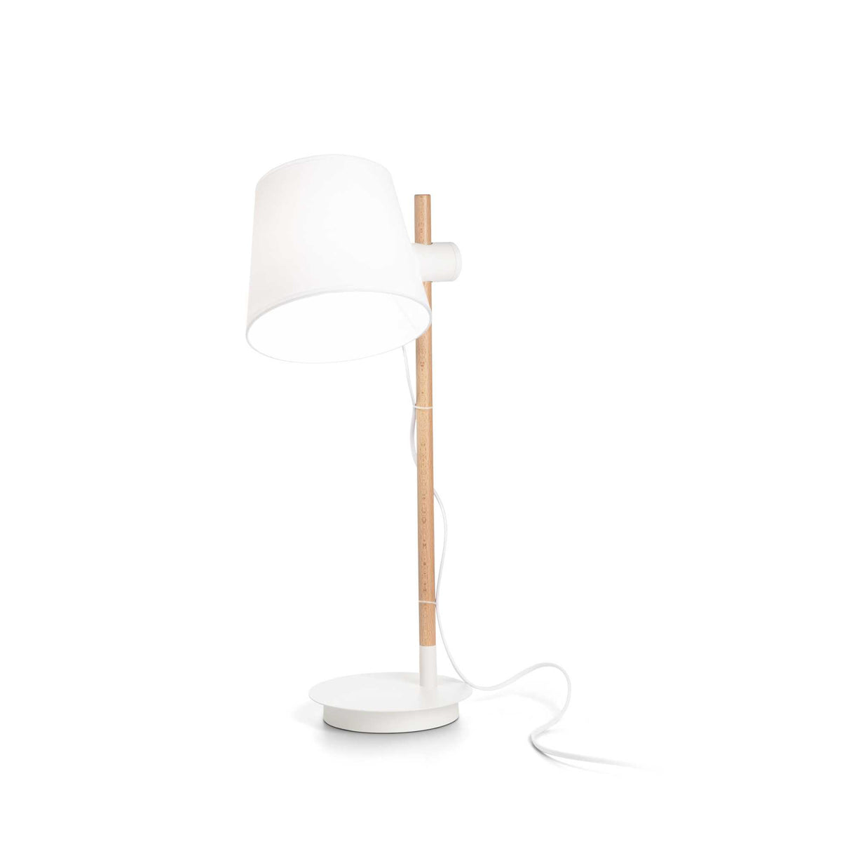 Sleek Axel White Table Lamp with Single Bulb