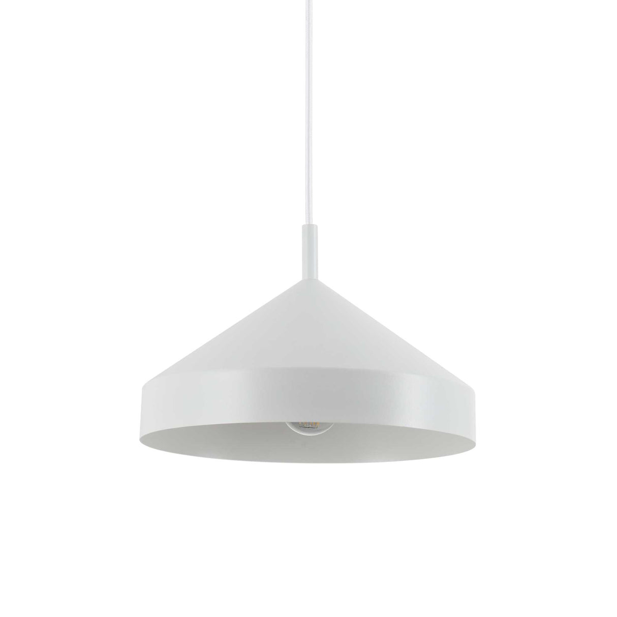 Elegant White YURTA Pendant Light with Single Bulb D30