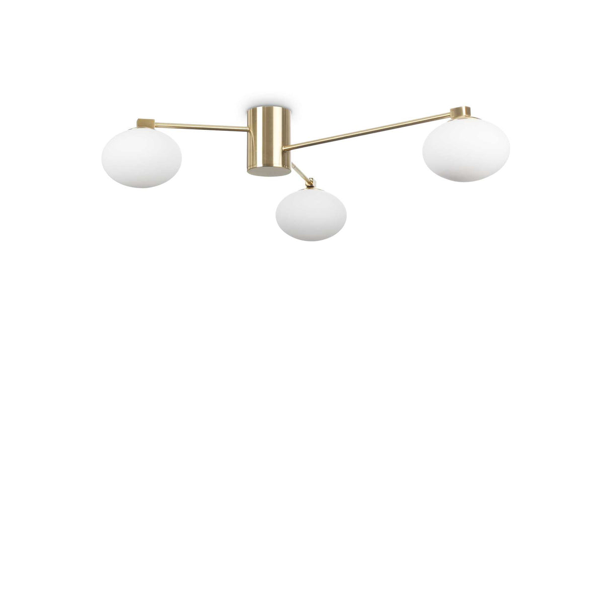 Elegant Brass Ceiling Fixture with Triple Bulb Design