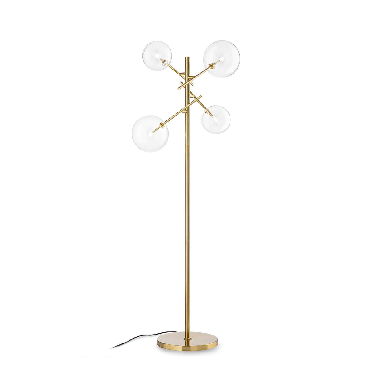 Luminous Brass Harmony: Quad Bulb Equinox Lamp