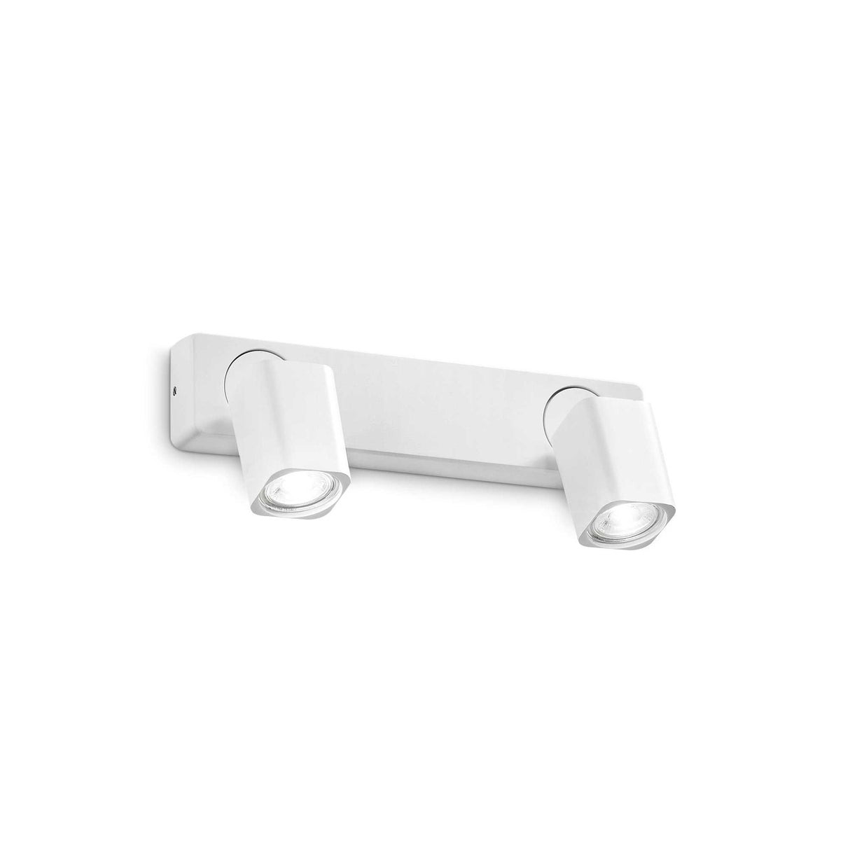 Contemporary Dual-Bulb Square Wall Light in White