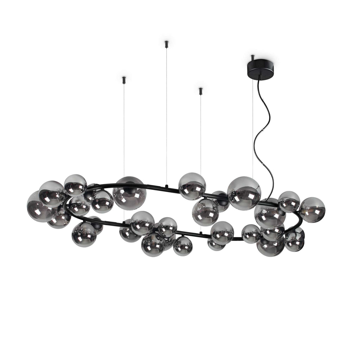 Perlage 30-Bulb Smoked Glass Pendant Light