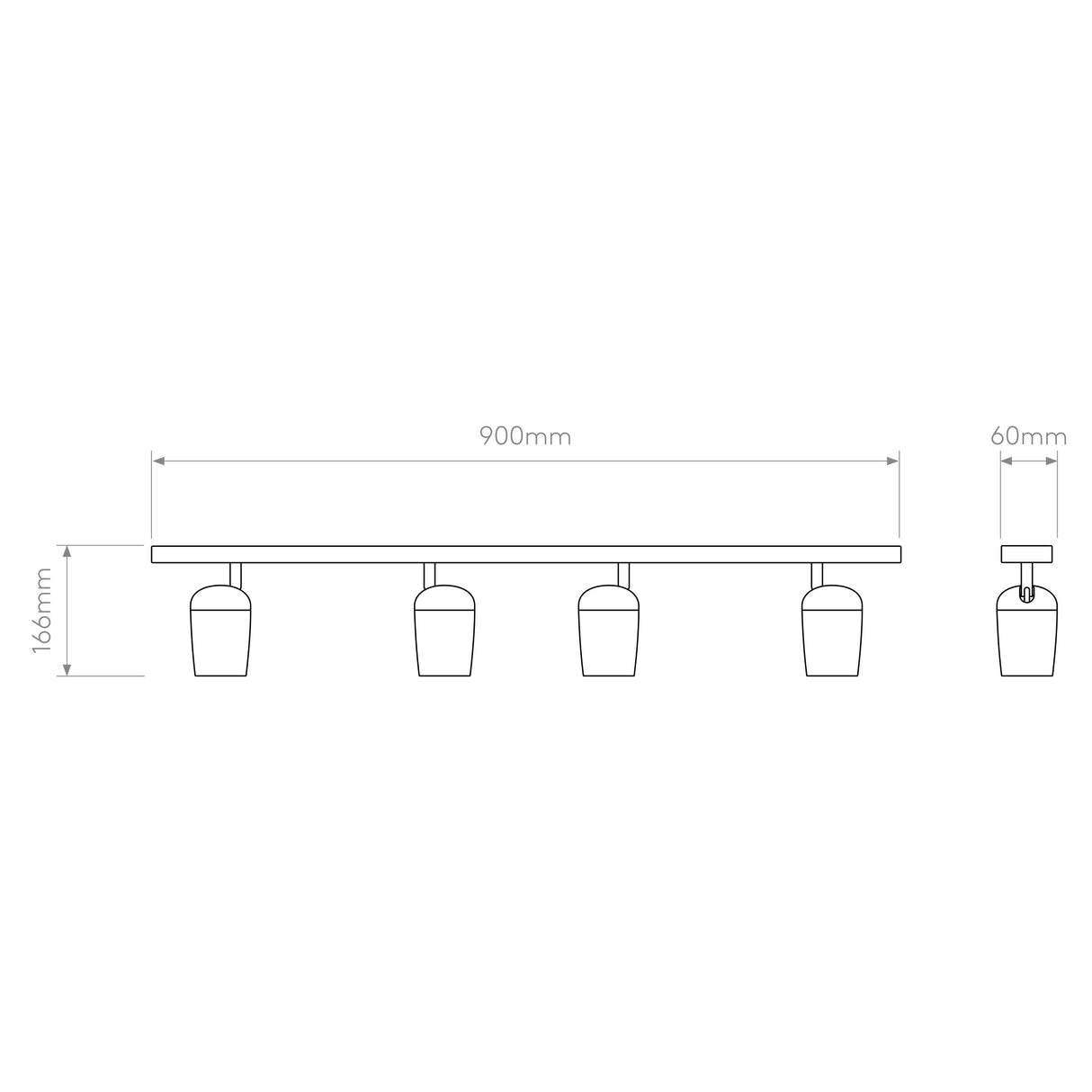 Versatile White Quadruple Spotlights