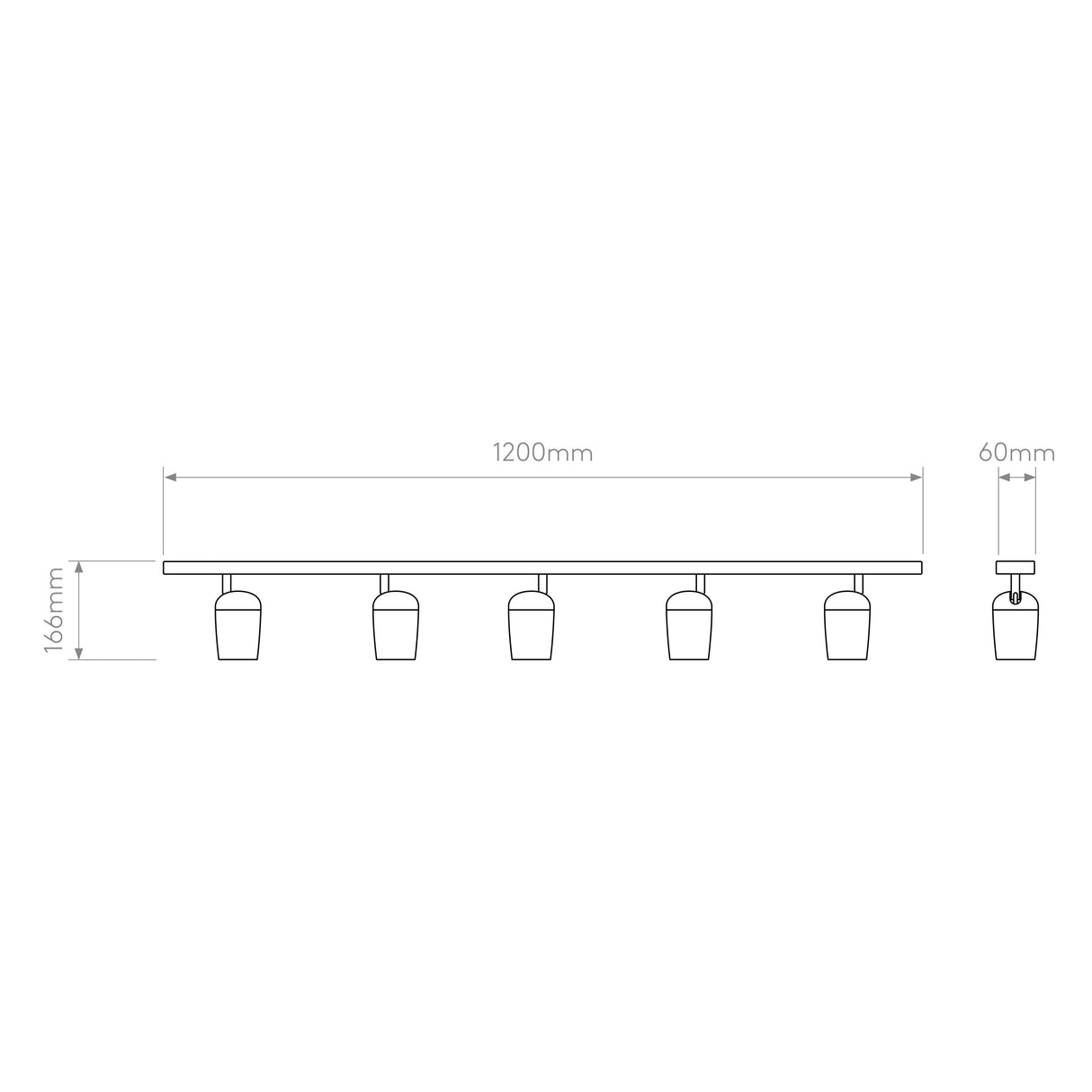 Versatile White Koto Five-Bar Spotlights