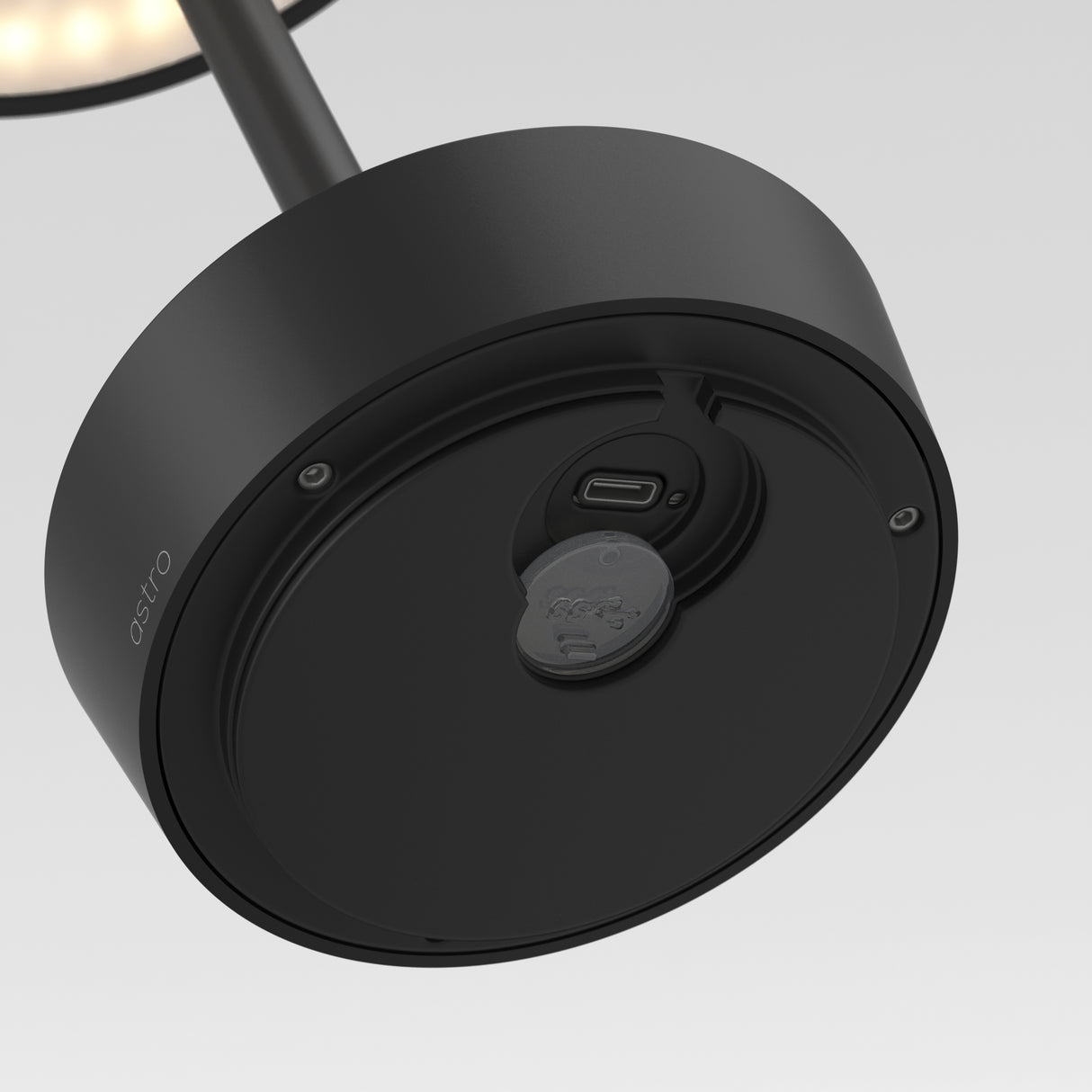 Sleek Halo Black Portable Lamp