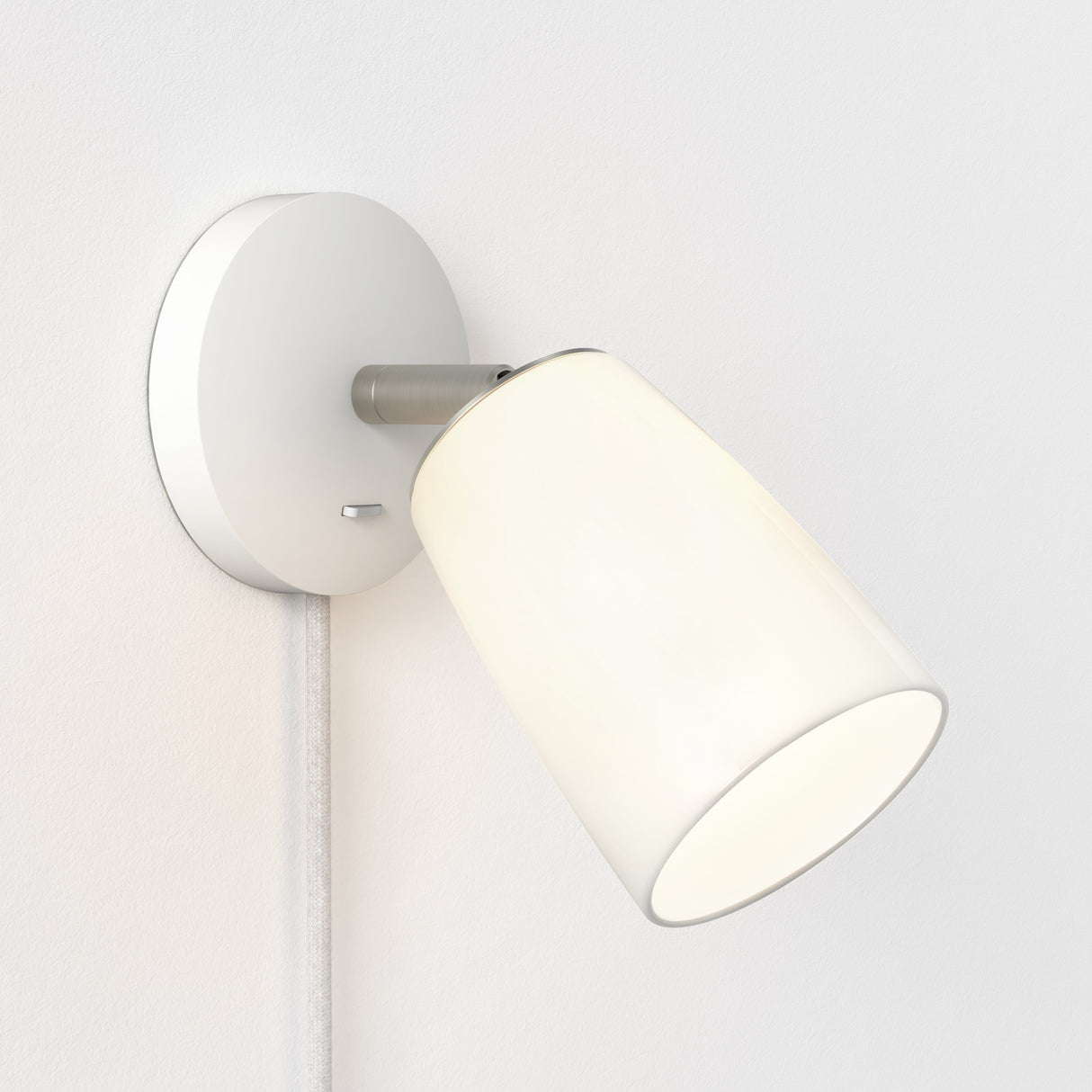 Sleek White Plug-In Wall Lamp