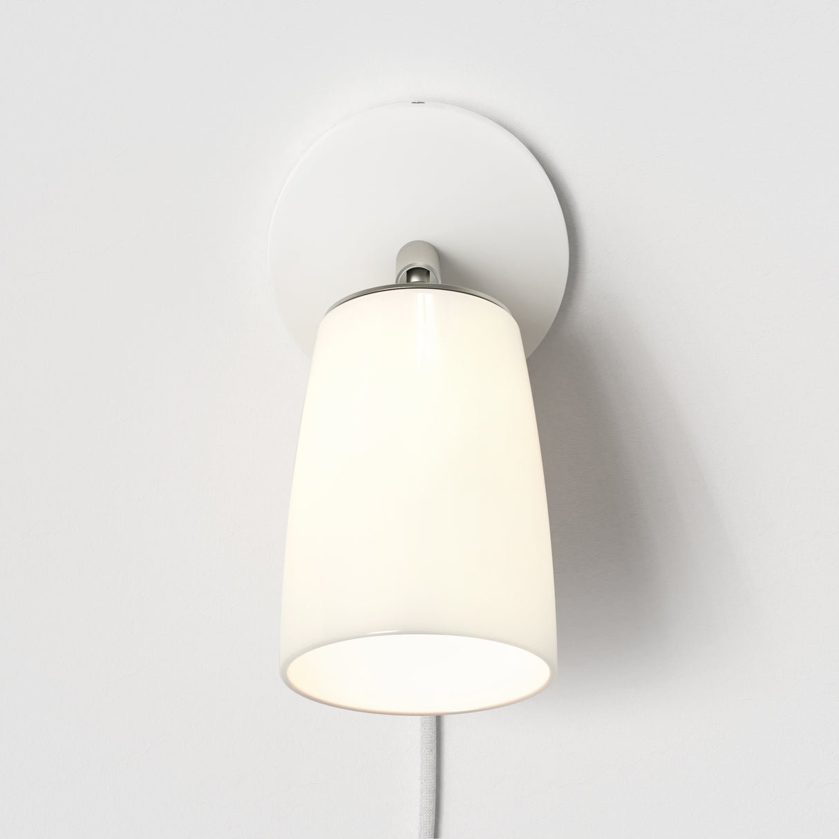 Sleek White Plug-In Wall Lamp