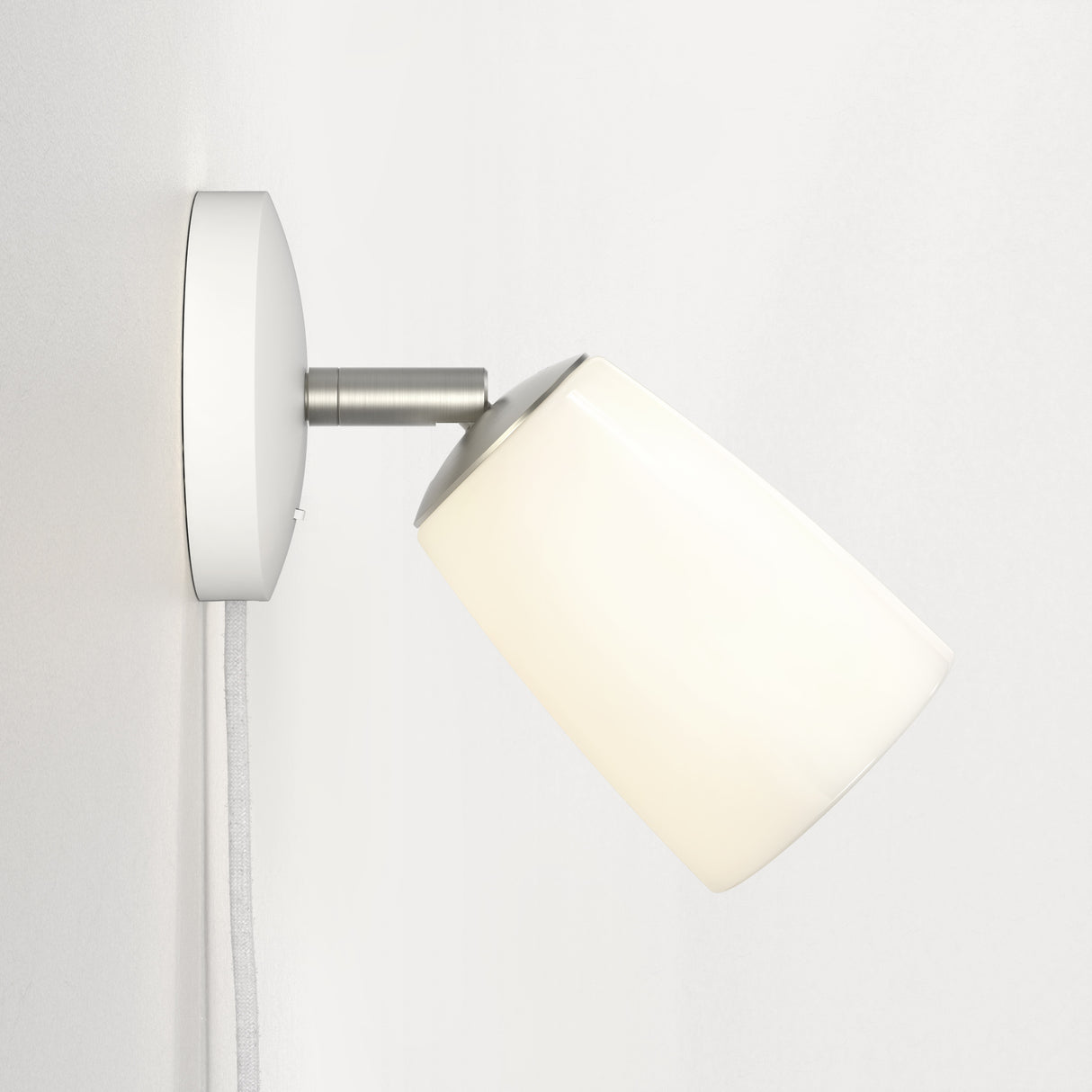 Sleek White Plug-In Wall Lamp