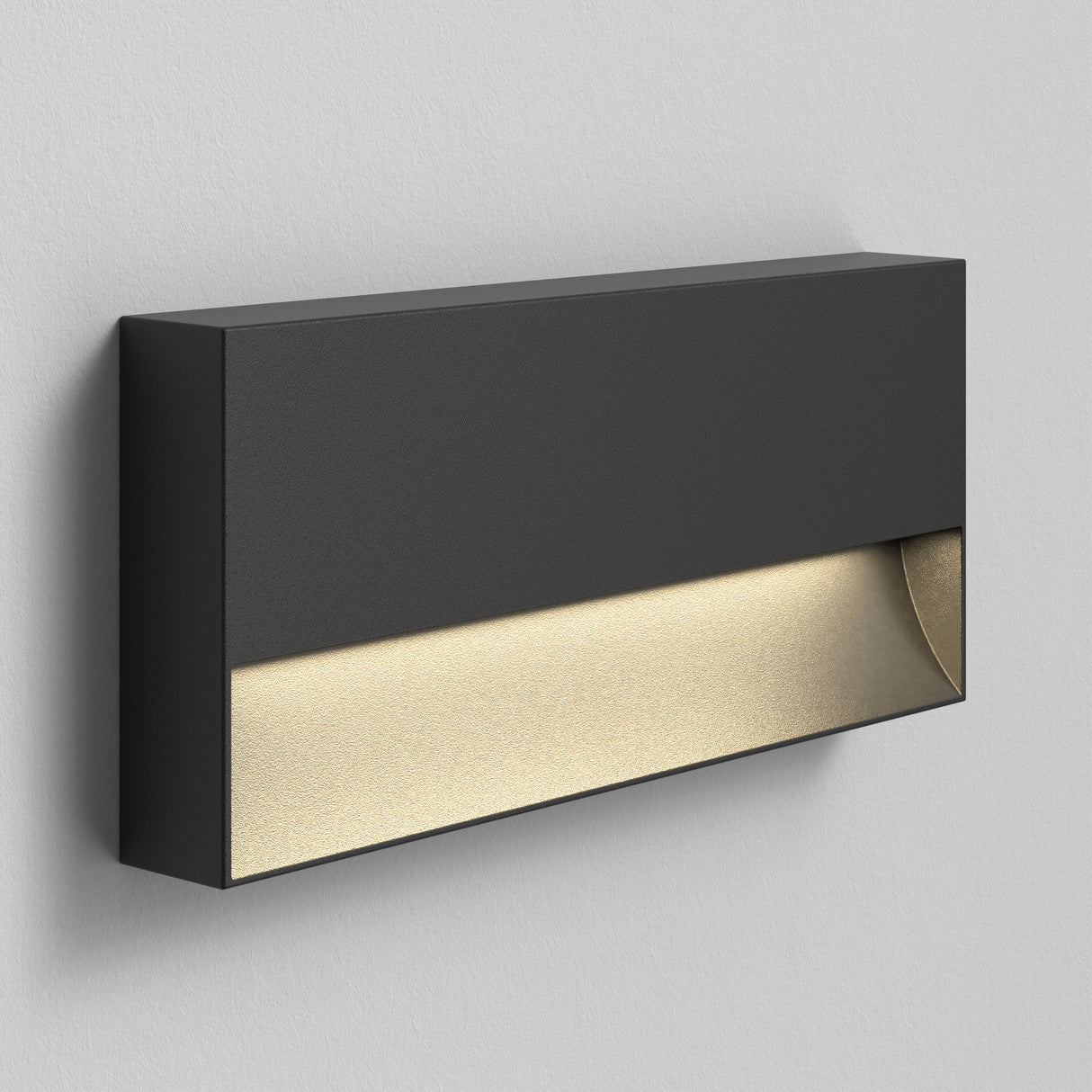 Sleek Black Mori 250 Wall Light in Textured Finish