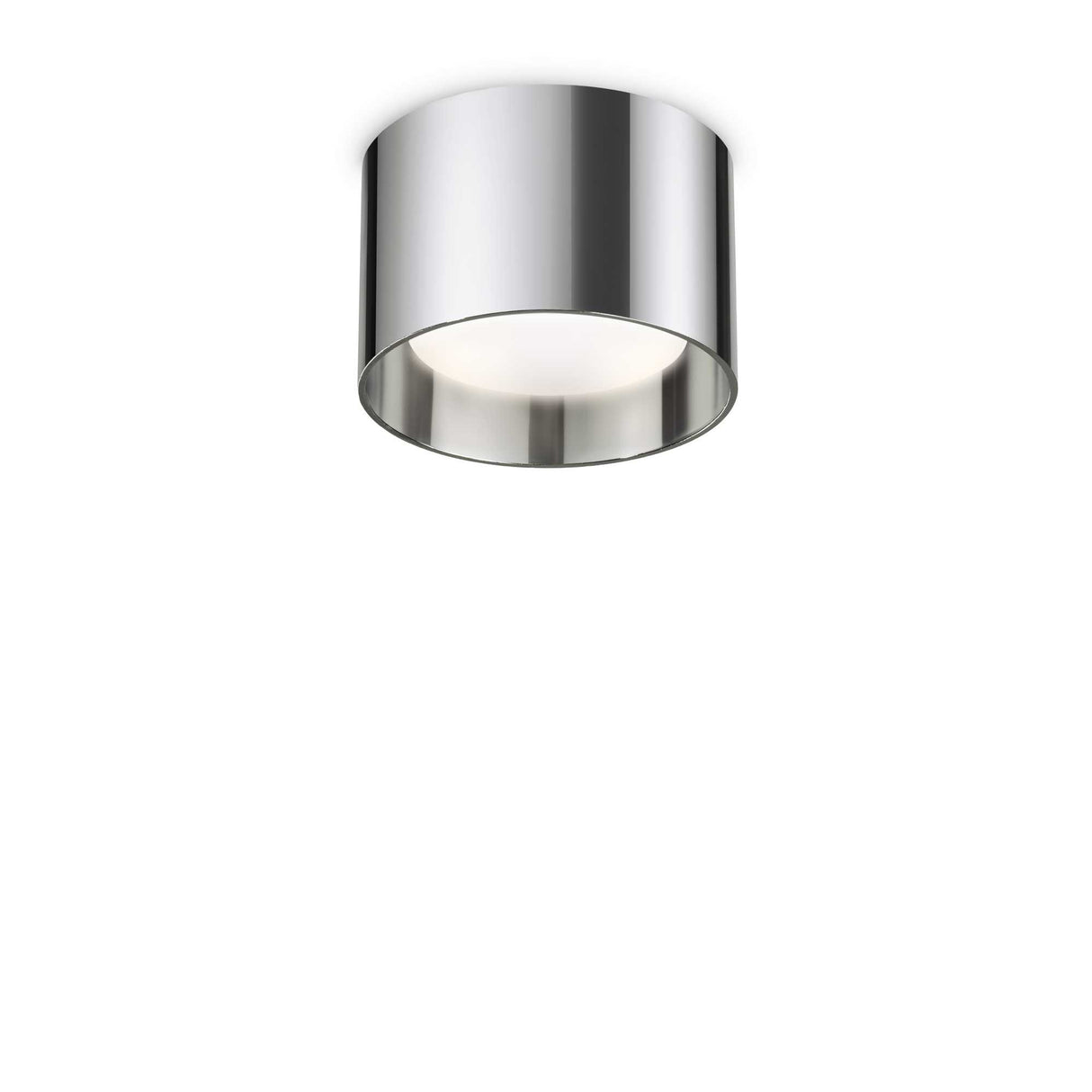 Chrome Round Flush Light with Single Bulb