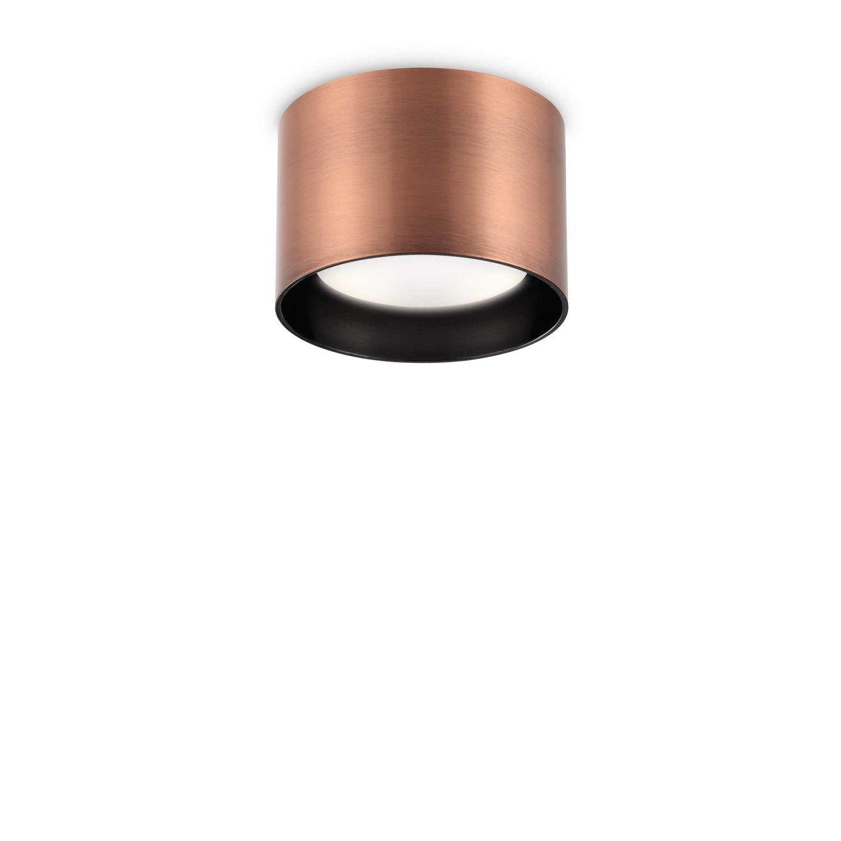 Copper Round SPIKE Flush Light Fixture with Single Bulb