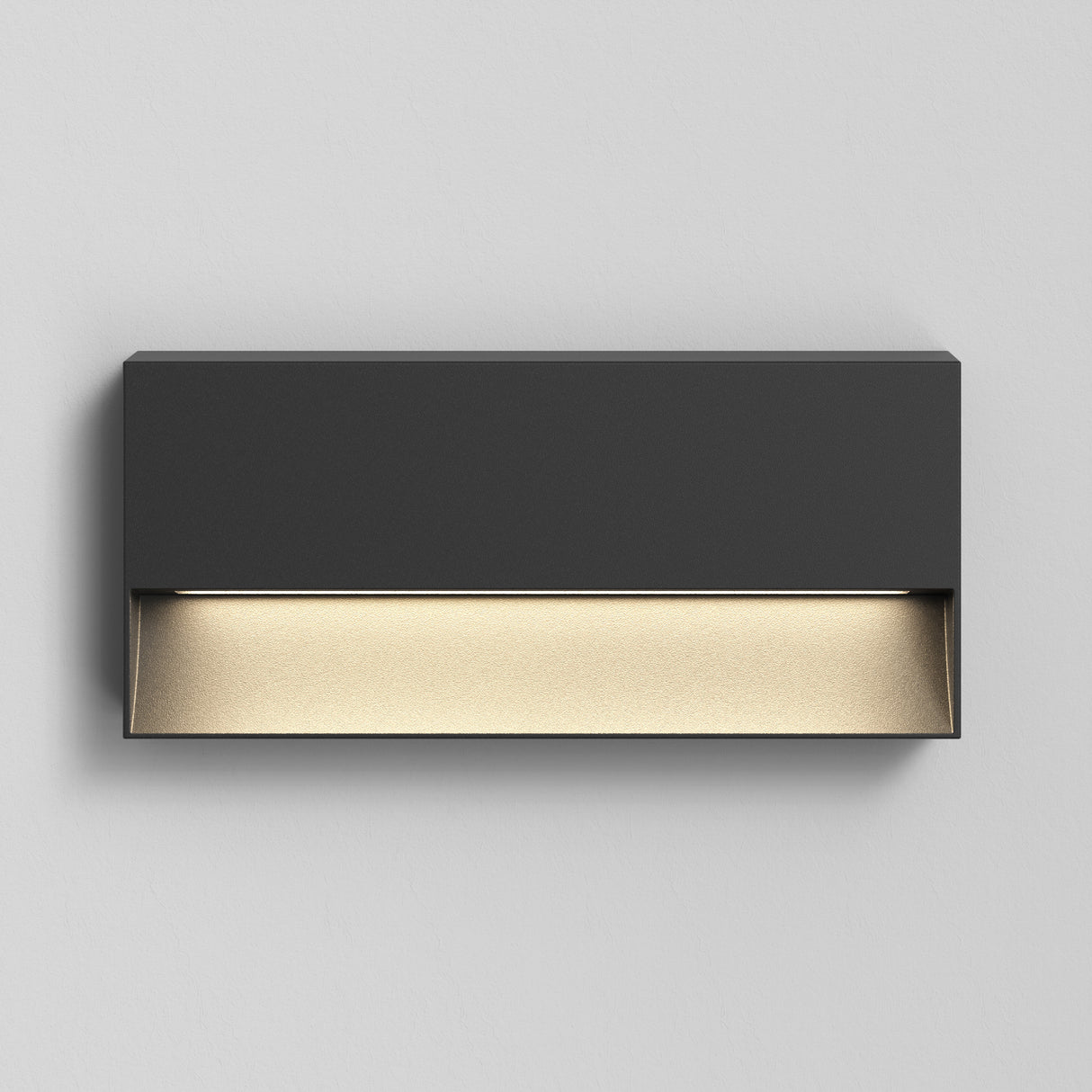 Sleek Black Mori 250 Wall Light in Textured Finish