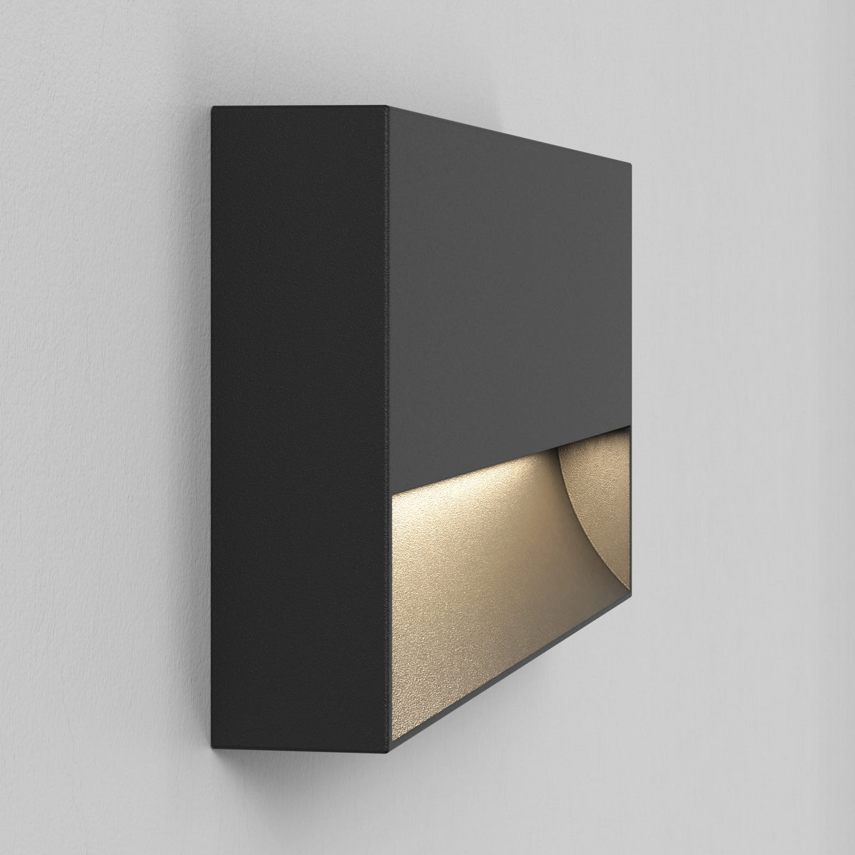 Sleek Black Mori 250 Wall Light in Textured Finish