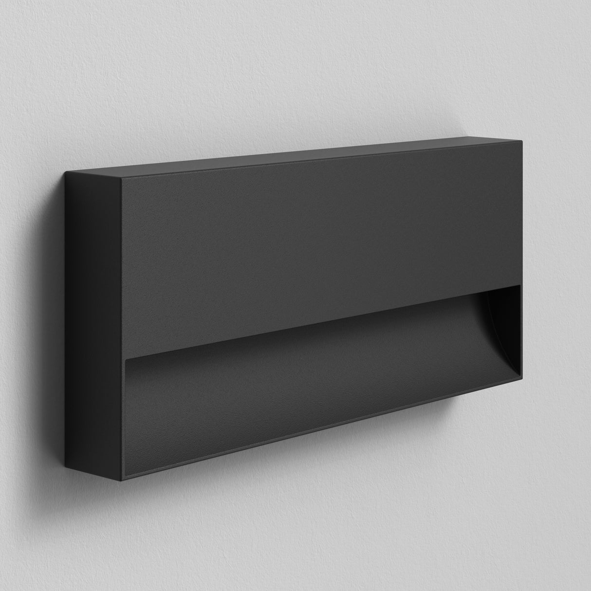 Sleek Black Mori 250 Wall Light in Textured Finish