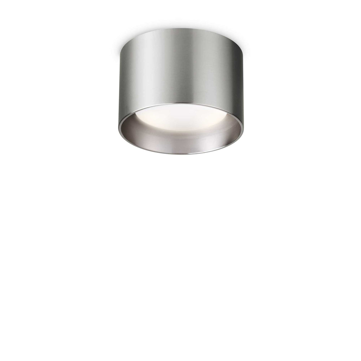 Contemporary Nickel Round Flush Mount Light Fixture
