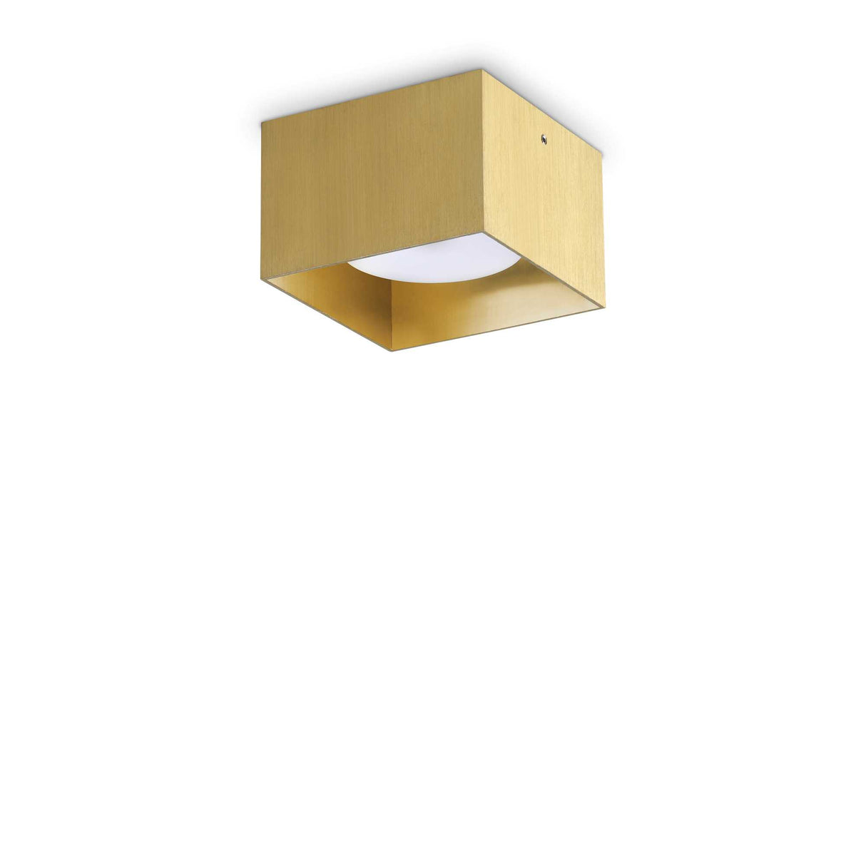 Square Brass SPIKE Ceiling Light with Single Bulb