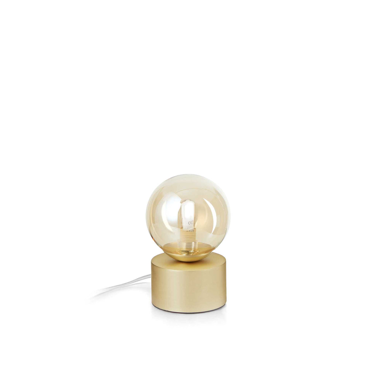 Amber Glow Perlage Table Lamp with Single Bulb