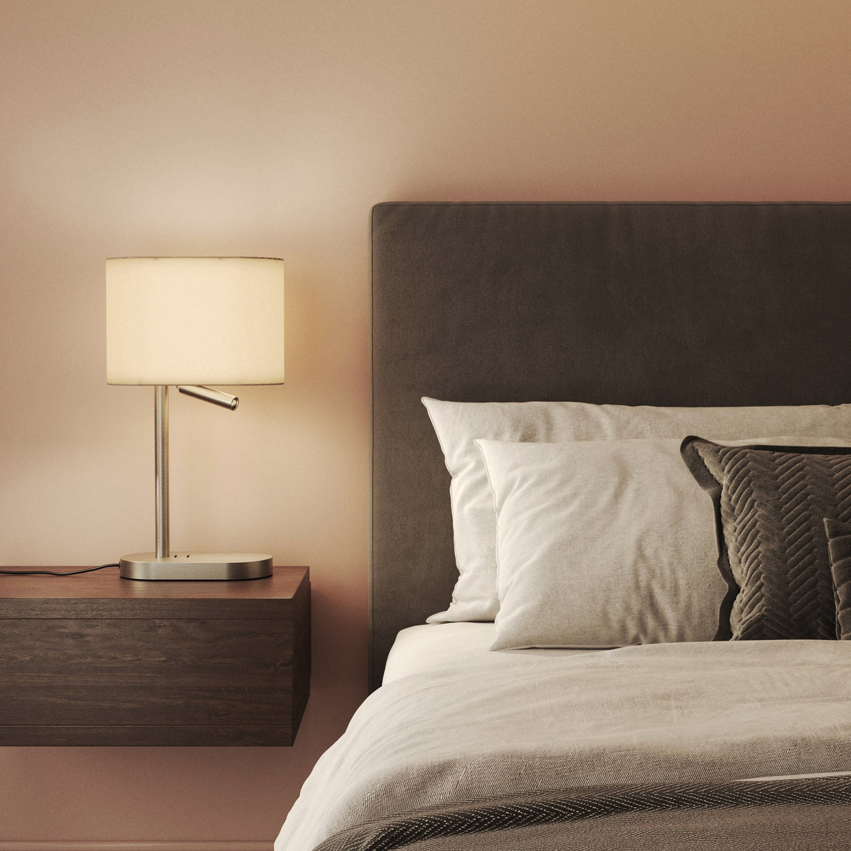 Sleek Nickel Venn Table Lamp