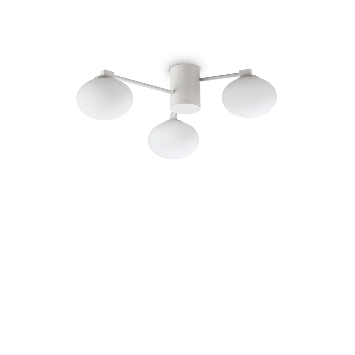 Elegant White Flush Light Fixture with Triple Bulb Design