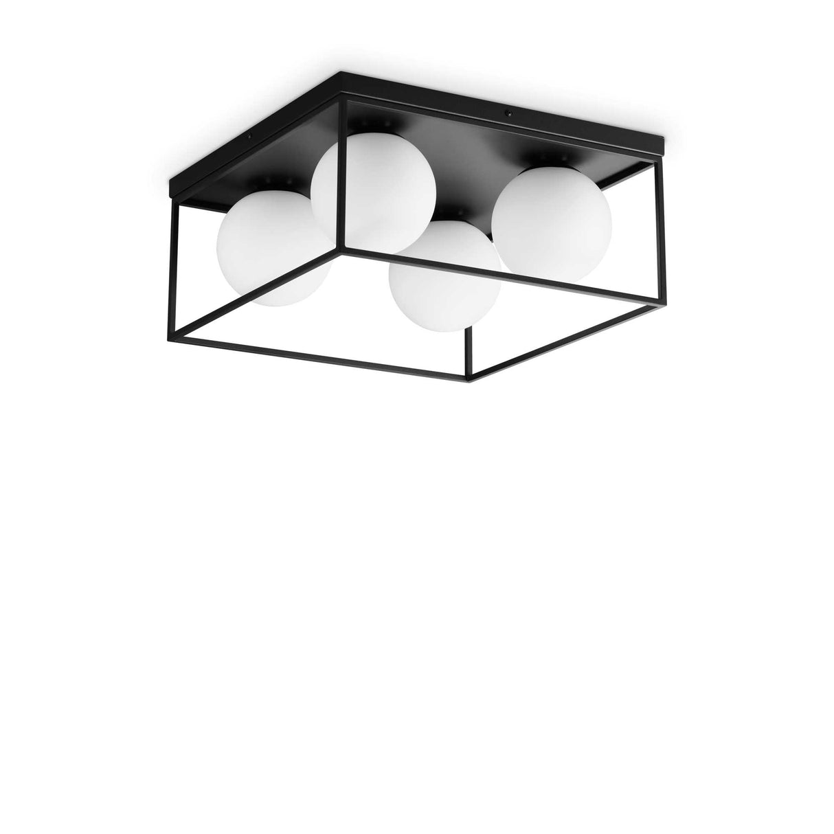 Quadrilux Black Ceiling Fixture with Four Lights