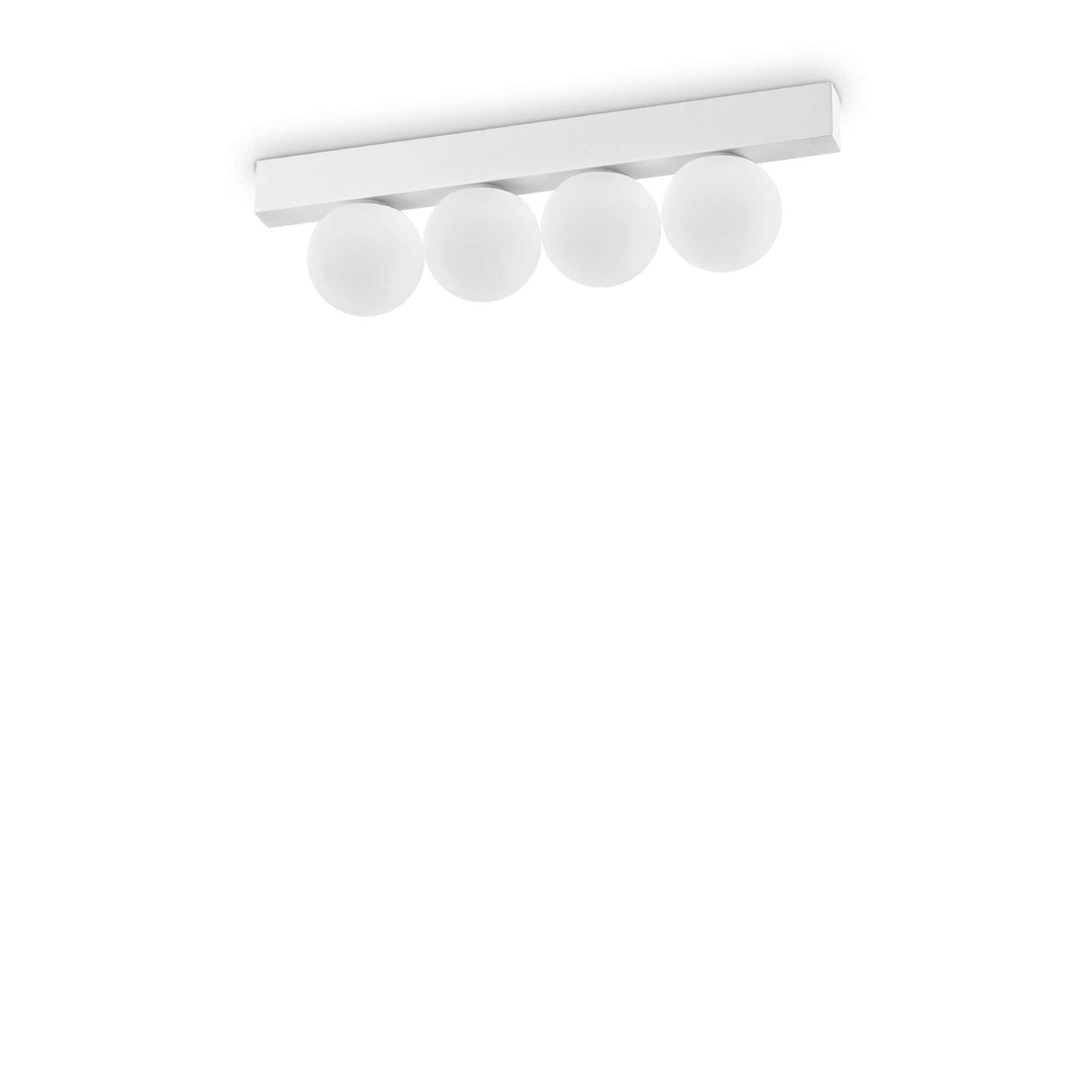 White Quad-Bulb Ping Pong Ceiling Light Fixture