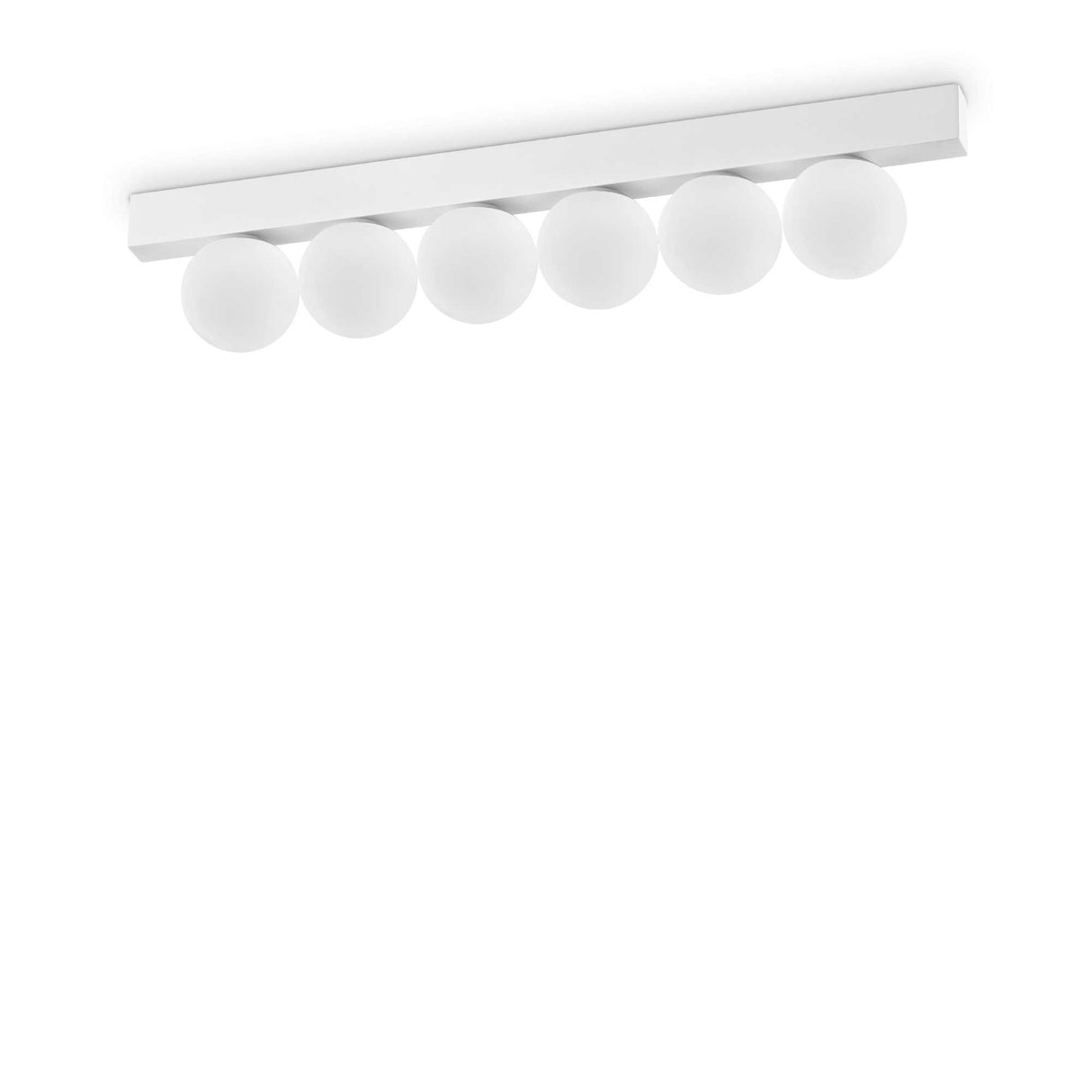 Sleek White 6-Bulb Ceiling Fixture - Modern Elegance