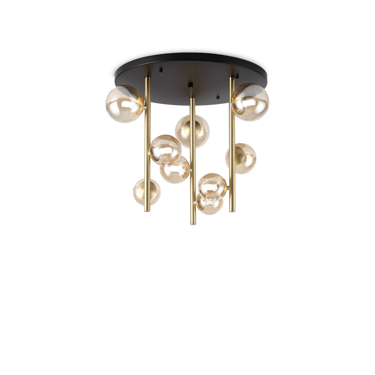 Amber Perlage Flush Ceiling Light with 9 Bulbs