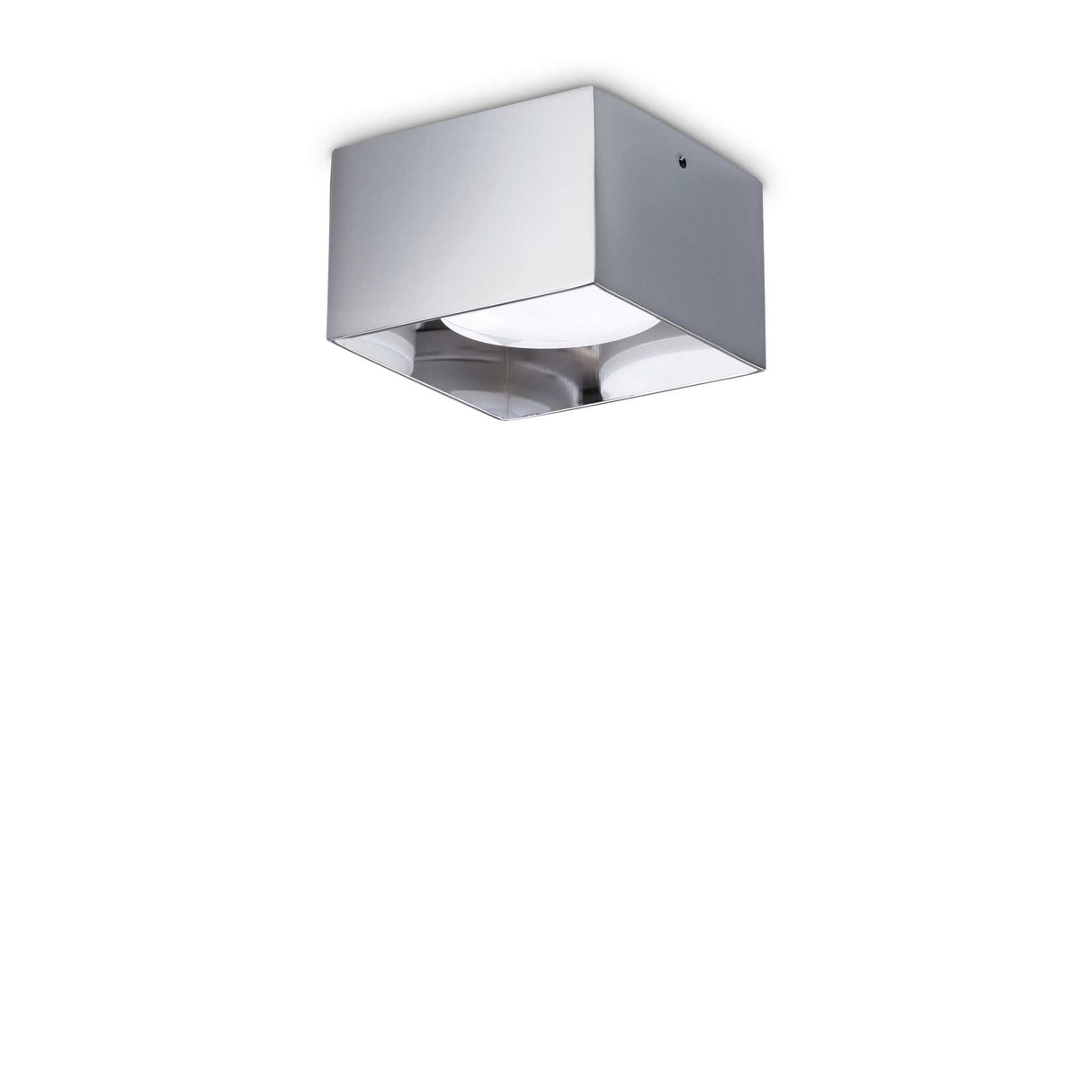 Square Chrome Ceiling Light - SPIKE Series with Single Bulb