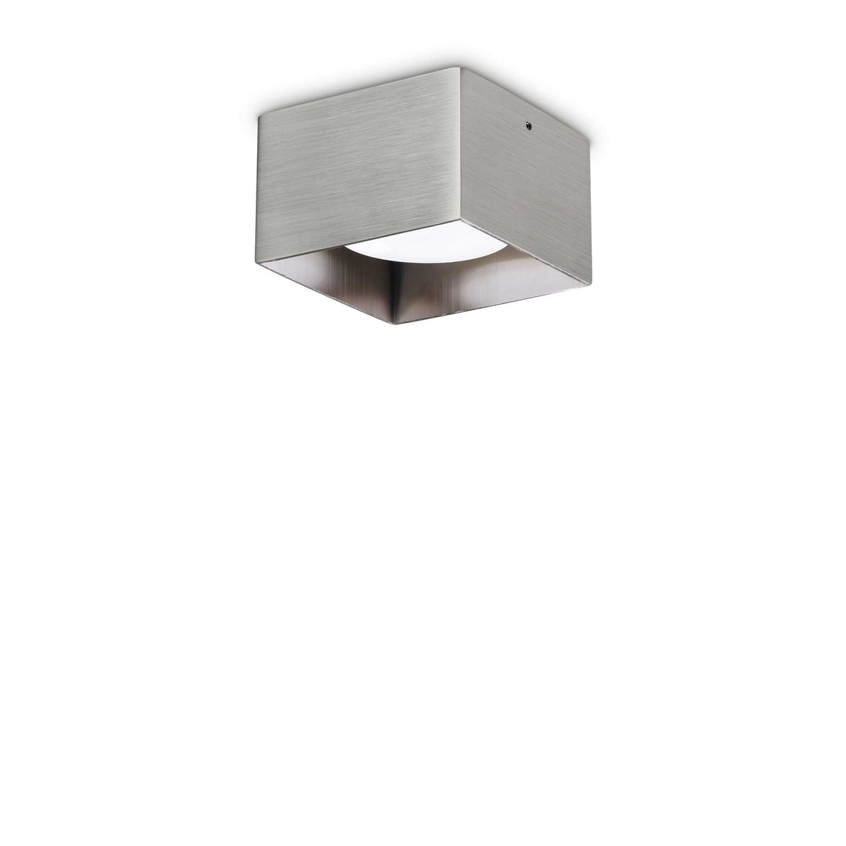 Modern Nickel Square Ceiling Light Fixture with Single Bulb