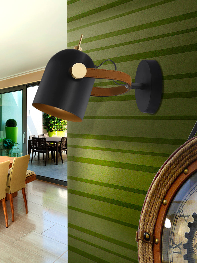 Modern Elegance Wall Lamp - Black & Gold Finish