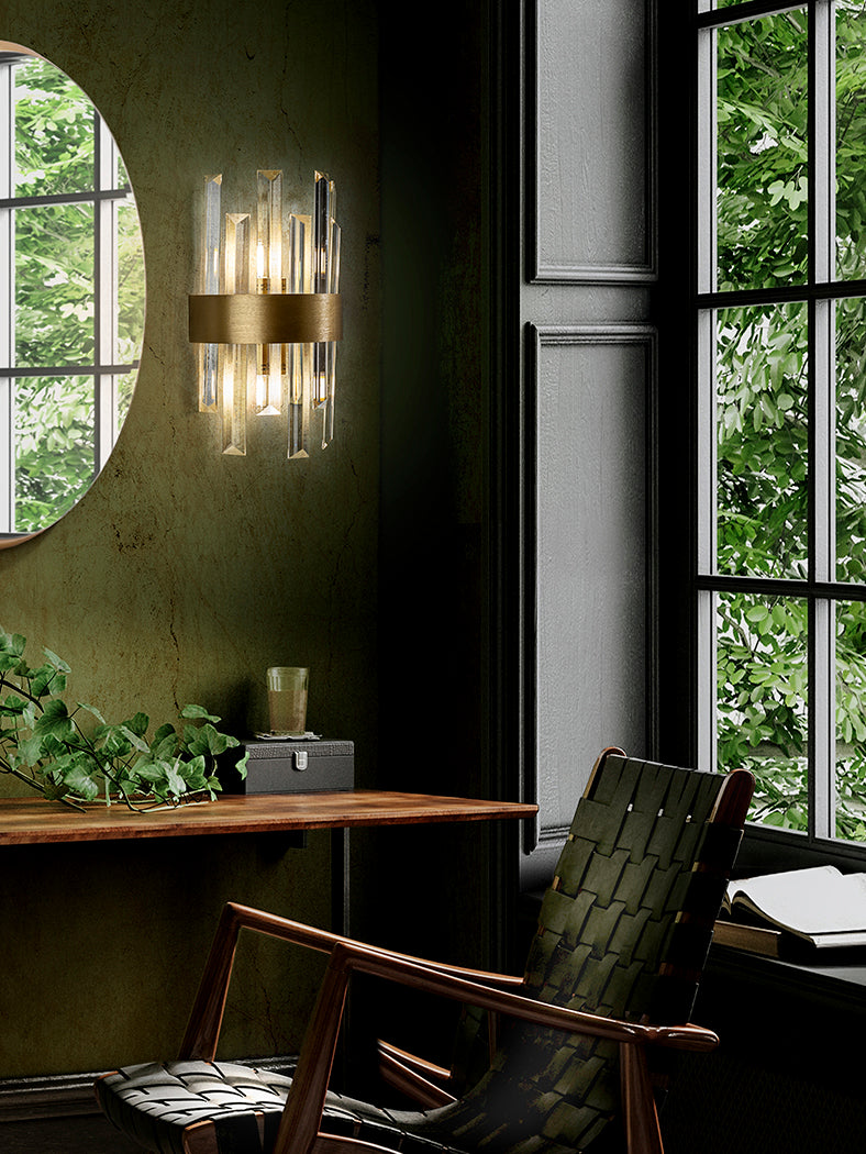 Elegant Dual Light Wall Sconce in Gold Finish