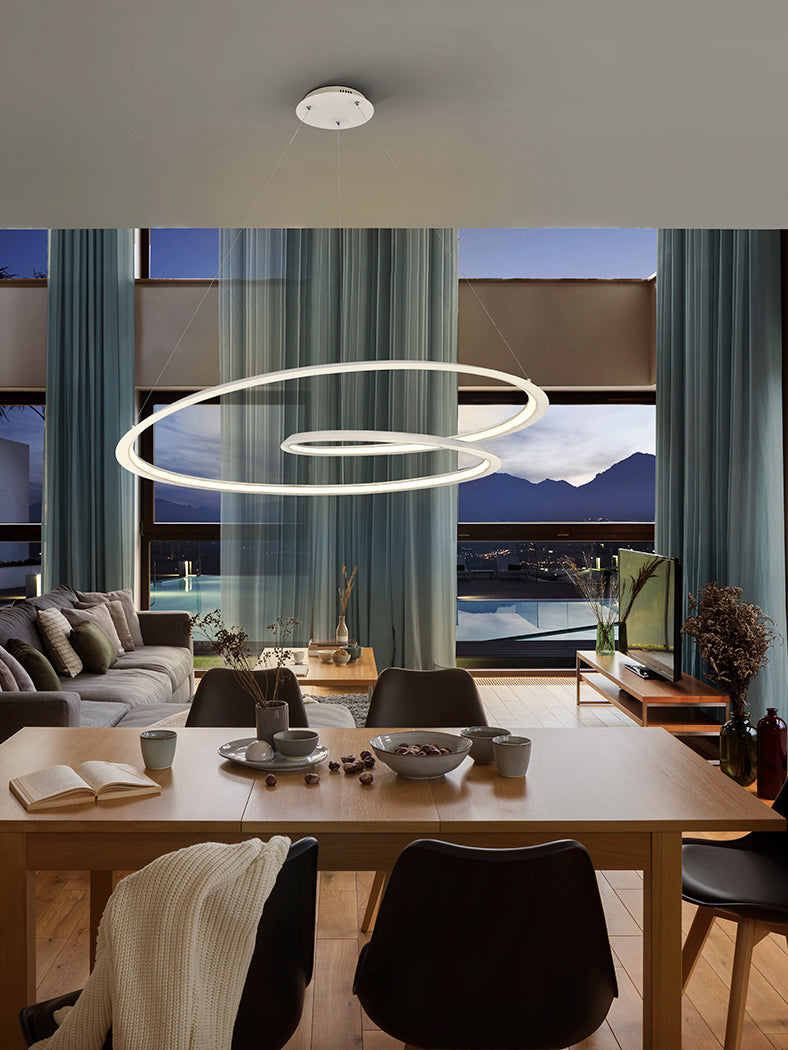 Radiant Ribbon Pendant Light - White Ø97