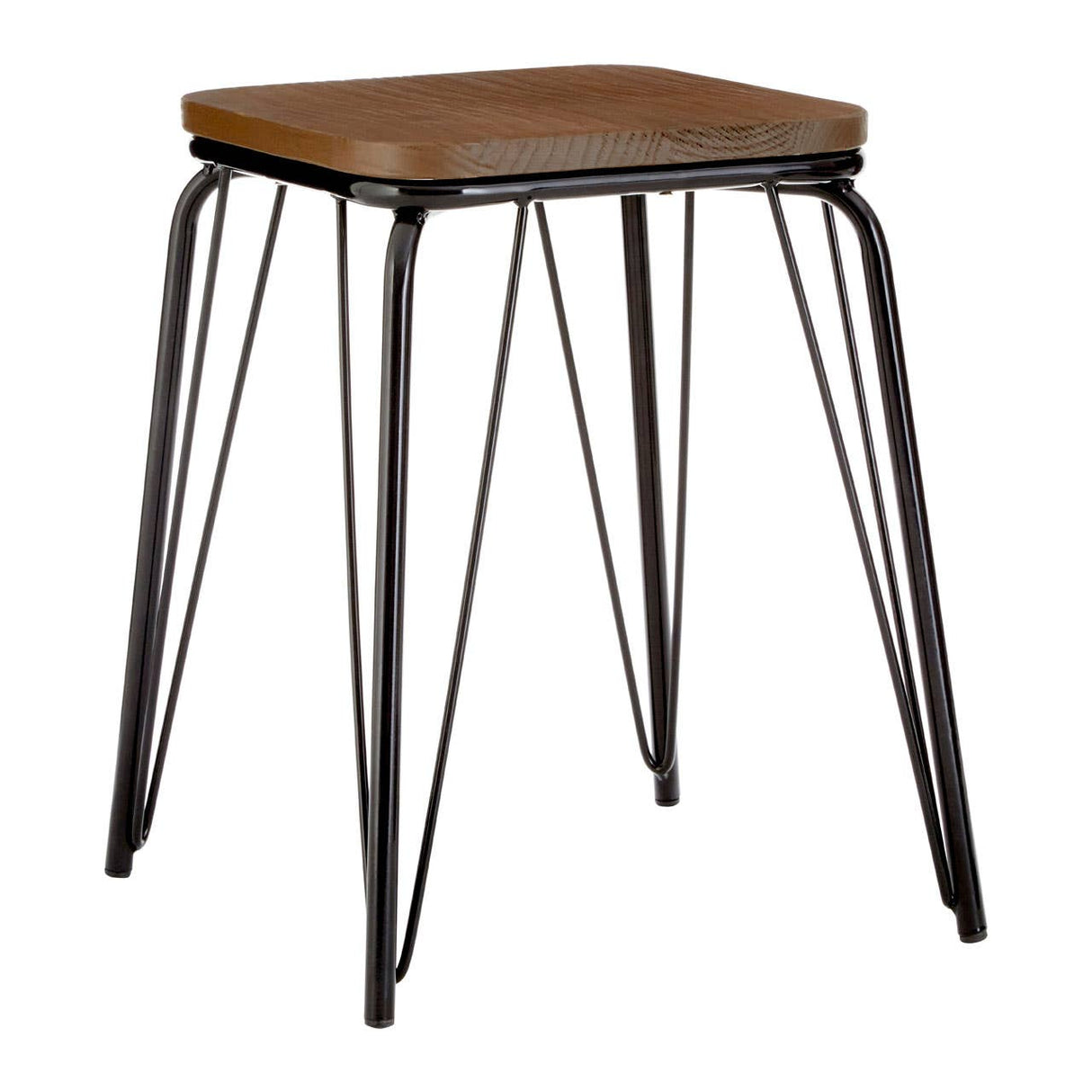 District Black Metal / Elm Small Wood Stool