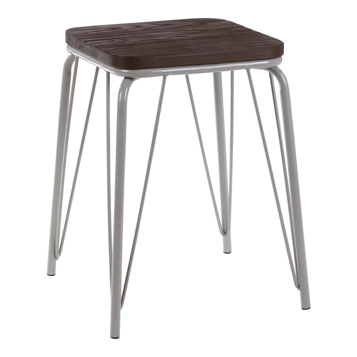 District Grey Metal / Elm Small Wood Stool