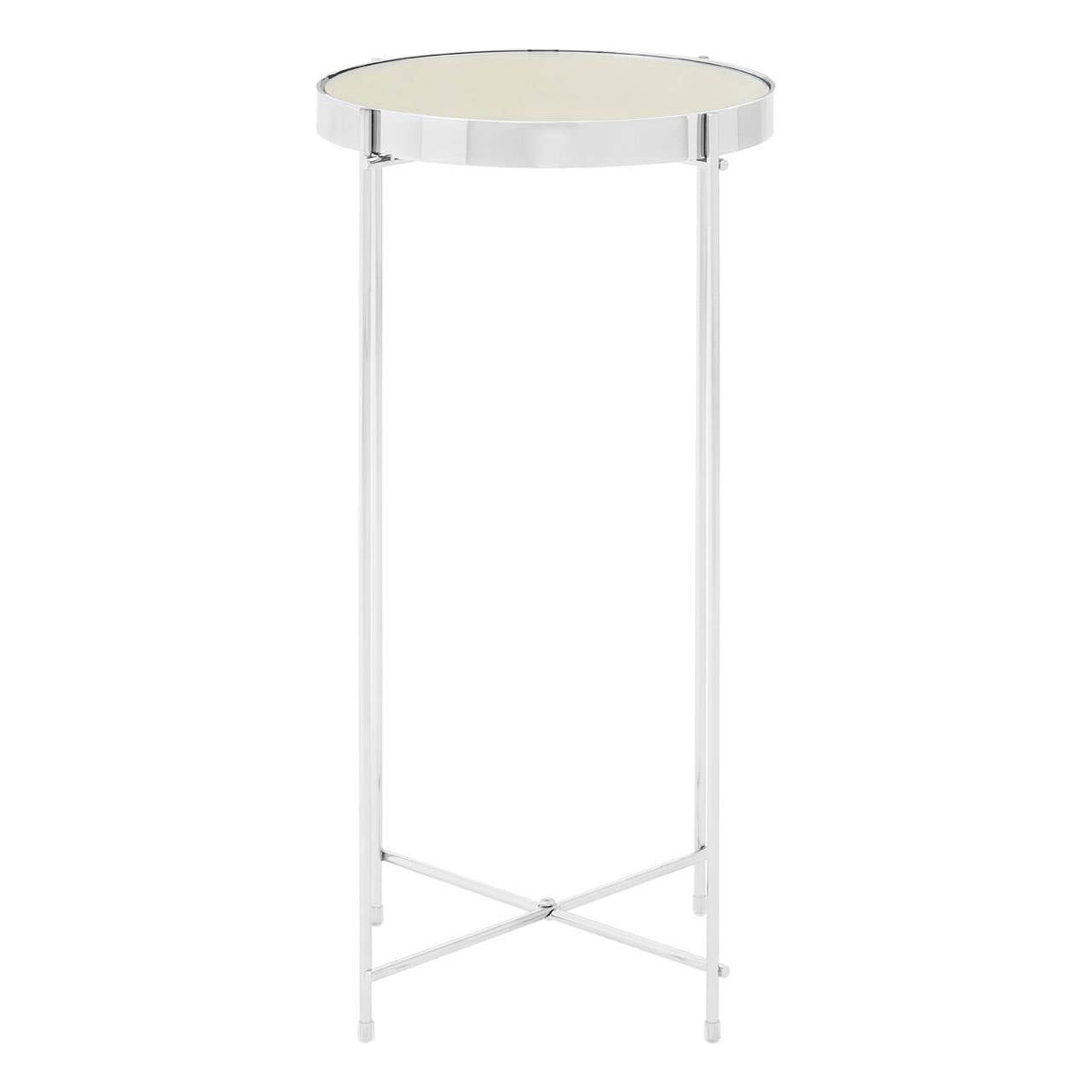 Allure Silver Mirror Tall Side Table