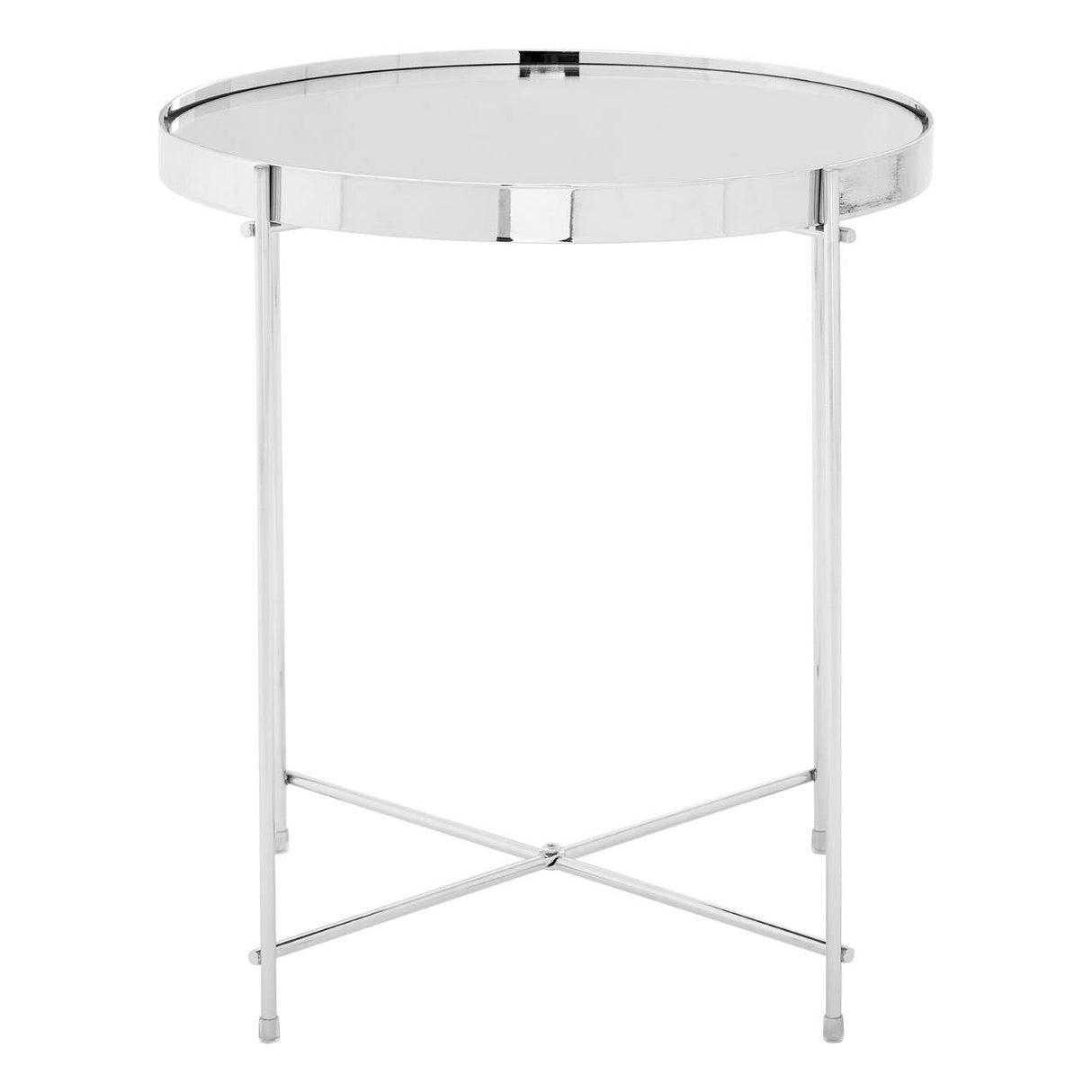 Allure Silver Mirror Low Side Table