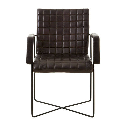 Buffalo Black Leather Quilted Chair