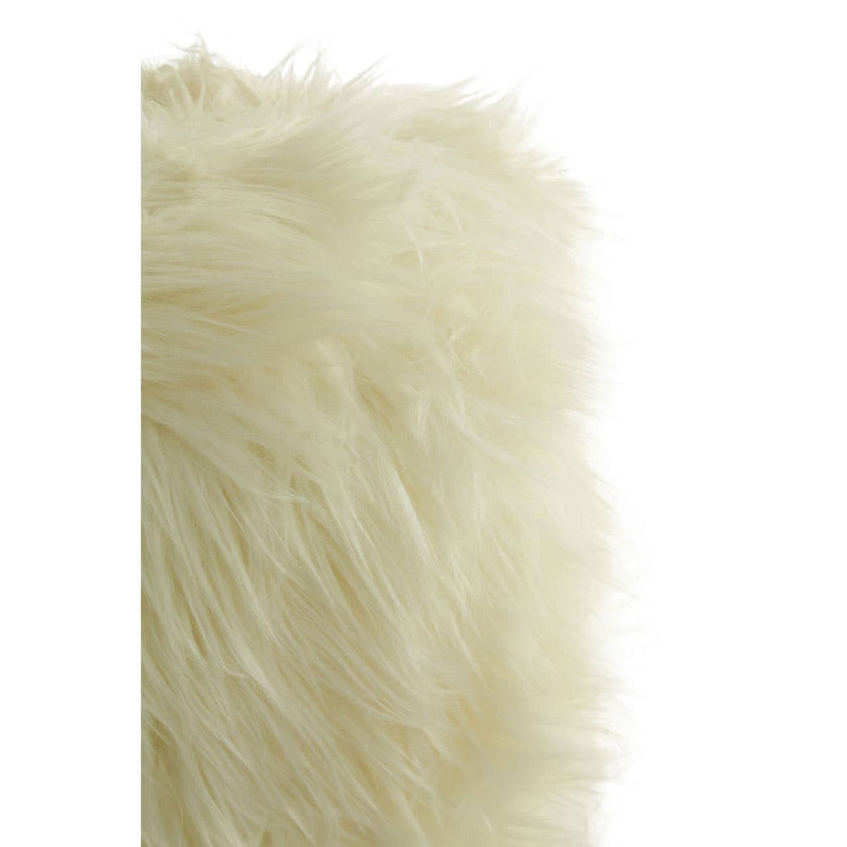 Inca Faux White Fur Round Stool