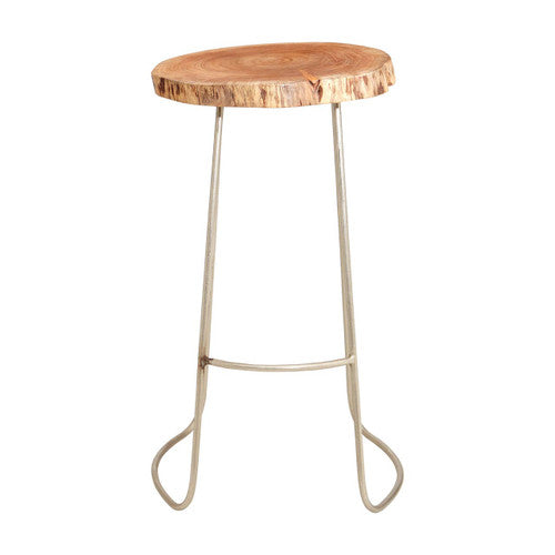Nandri Round Acacia Wood Bar Stool
