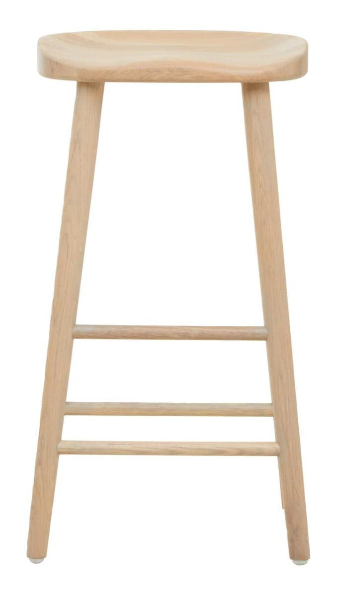 Lyon Washed Grey Oak Wood Bar Stool