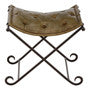Buffalo Grey Leather And Iron Stool