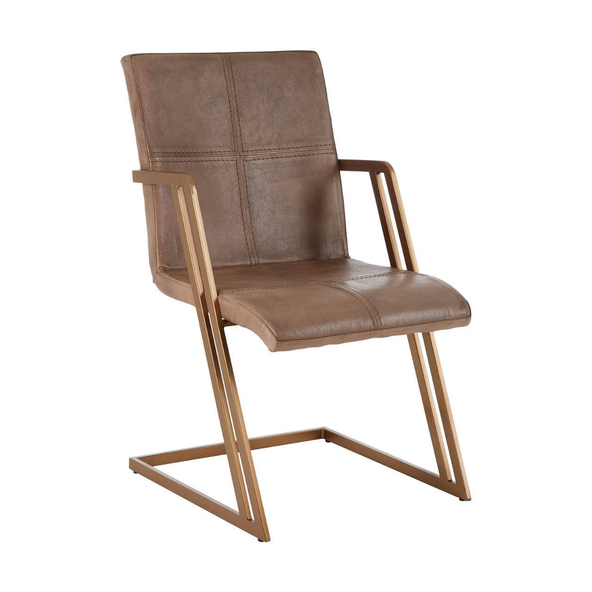 Buffalo Grey Leather Cantilever Dining Chair