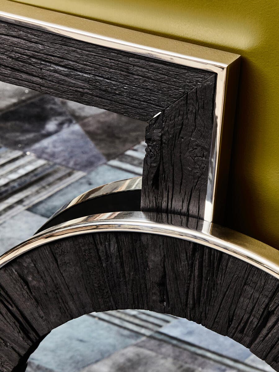 Kerala Black Round Mirror