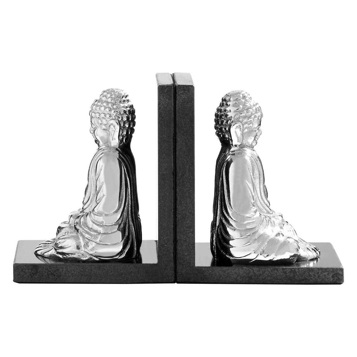 Set Of 2 Buddha Bookends With Marble Base
