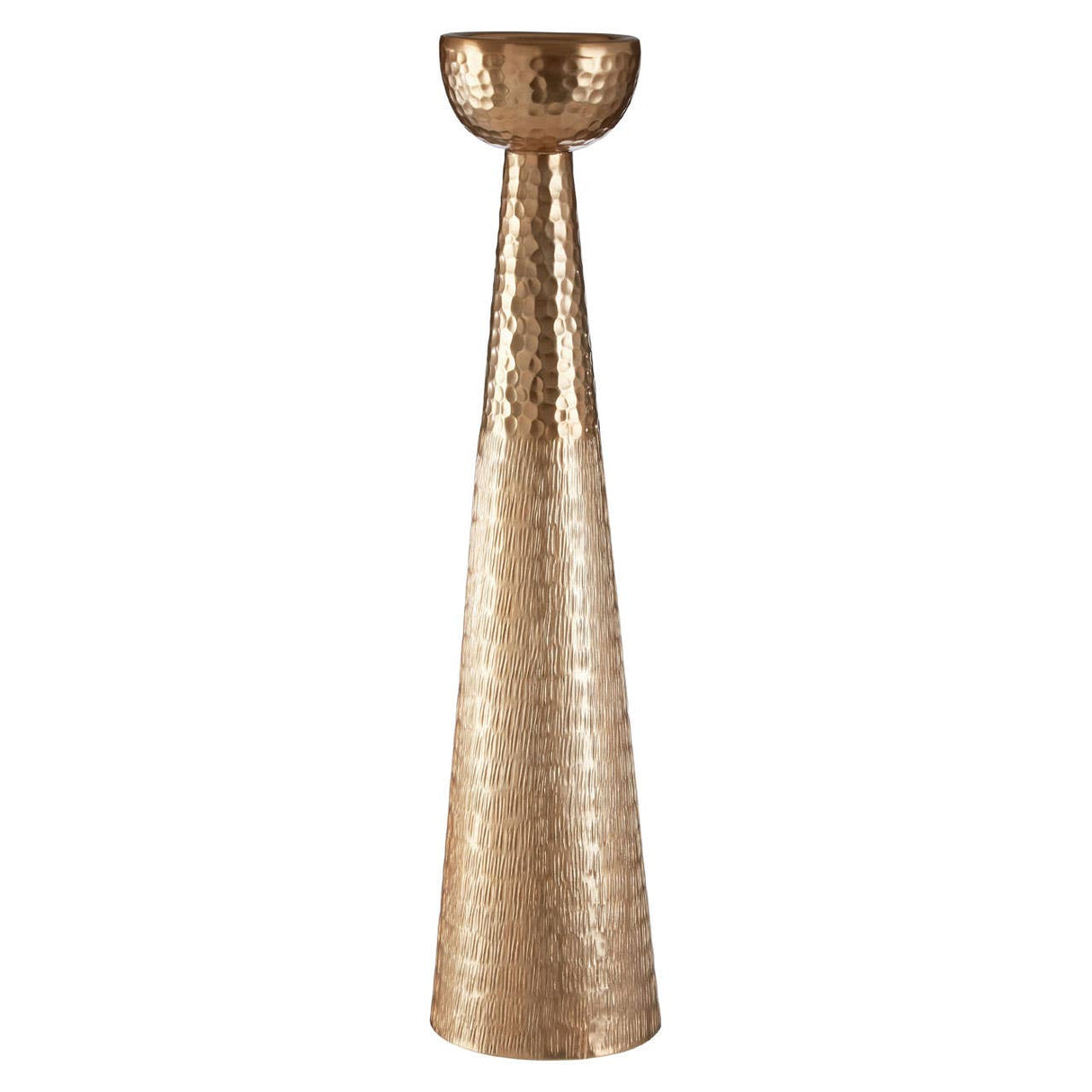 Solis Gold Finish Pillar Candle Holder